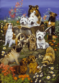 Puzzle Dogs Garden Party