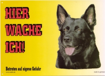 Warnschild Deutscher Schäferhund schwarz
