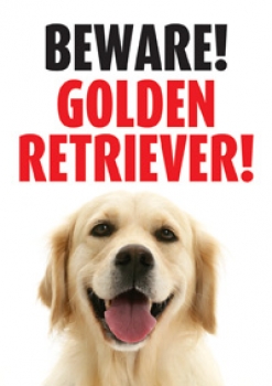 Warnschild Beware! Golden Retriever