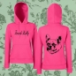 Preview: Girlie Kapuzensweatshirt Motiv Französische Bulldogge 2