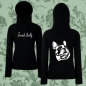 Preview: Girlie Kapuzensweatshirt Motiv Französische Bulldogge 3