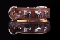 Preview: Motiv Halsband Mops Pug 3cm breit Lederhalsband