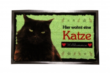 Fussmatte Katze schwarz Fussabtreter