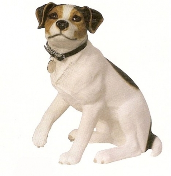 Hundefigur Jack Russell Terrier sitzend mit Halsband