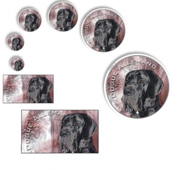 Aufkleber Deutsche Dogge 7 Kopf schwarz