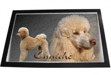 Designer Fussmatte Pudel 2 Apricot