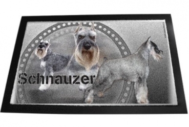 Designer Fussmatte Schnauzer 5 Pfeffer-Salz