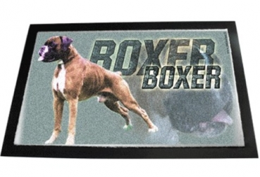 Designer Fussmatte Deutscher Boxer Hund 3 gelb