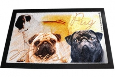 Designer Fussmatte Mops Pug 2