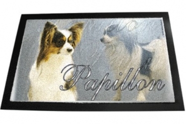 Designer Fussmatte Papillon Hund