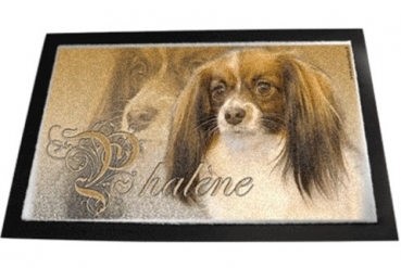 Designer Fussmatte Phalene / Kontinentaler Zwergspaniel