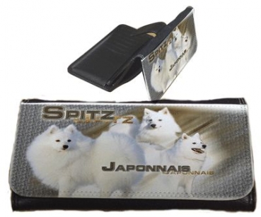 Frauen Geldbörse Brieftasche Spitz japonnais / weisser Spitz