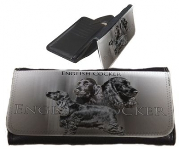 Frauen Geldbörse Brieftasche Englisch Cocker Spaniel schwarz