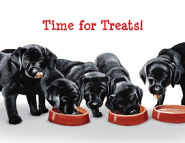 Große Futternapfunterlage Time for Treats ! Labrador Welpen