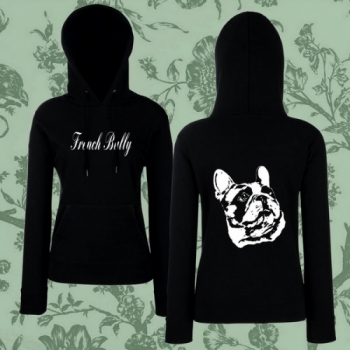 Girlie Kapuzensweatshirt Motiv Französische Bulldogge 3