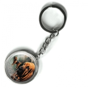 Metall Schlüsselanhänger Bloodhound 1 / Chien de Saint Hubert