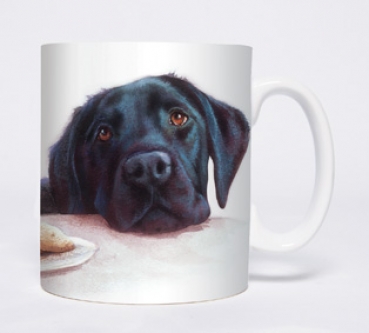 Tasse Motiv Labrador schwarz Aquarell