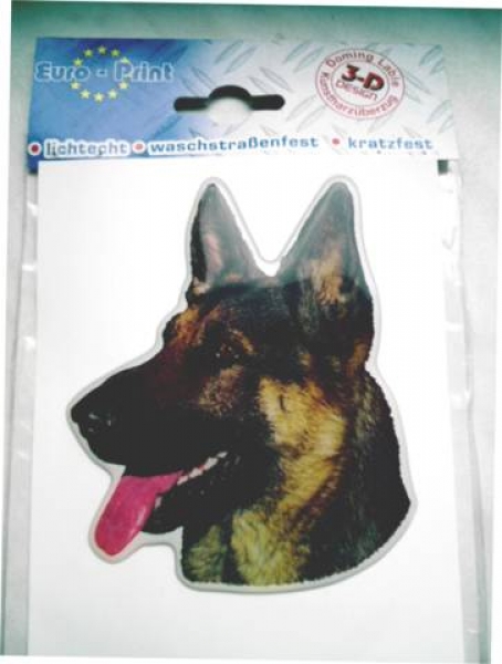 3-D Aufkleber Deutscher Schäferhund Kopf