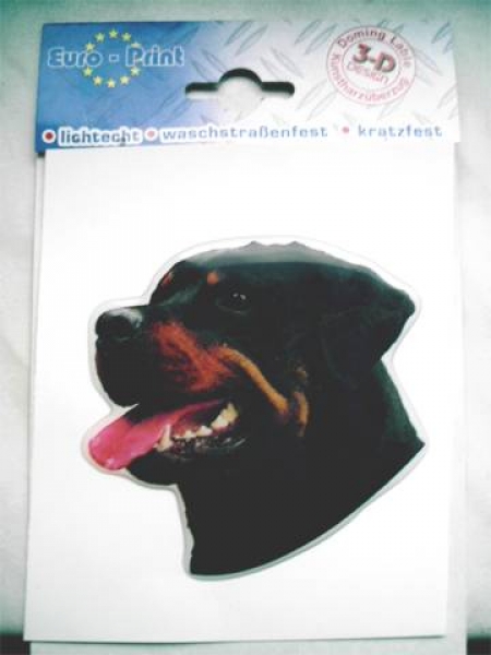 3-D Aufkleber Rottweiler Kopf