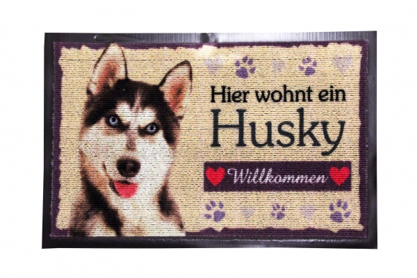 Fussmatte Husky Siberian Sibirischer Husky Fussabtreter