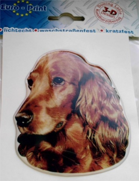 3-D Aufkleber Cockerspaniel Kopf