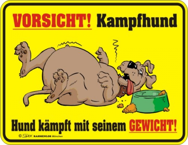 Aluminium Schild Vorsicht! Kampfhund ...