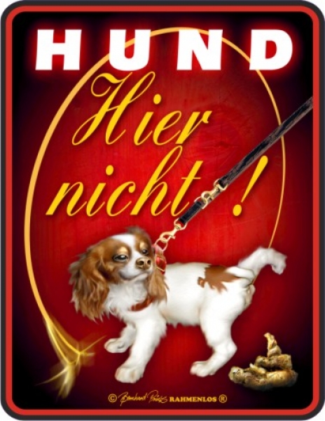 Aluminium Schild Hund - Hier nicht!