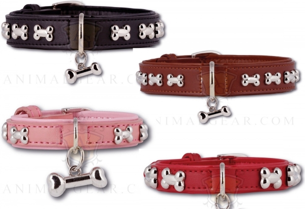 Art-Leatherhalsband Silver Bones Halsband