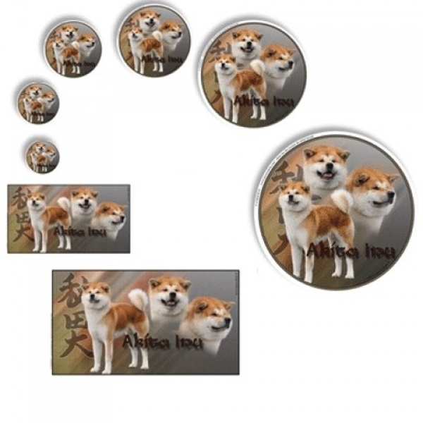 Aufkleber Akita Inu 4 rot