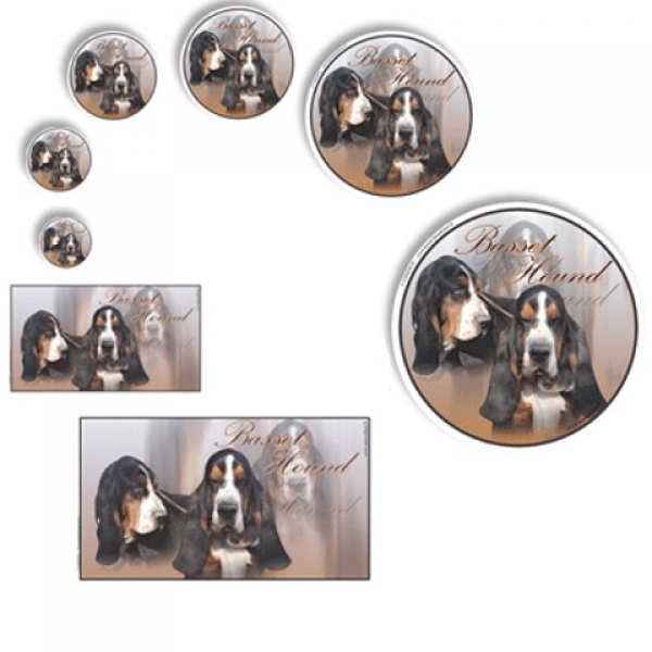 Aufkleber Basset Hound 2