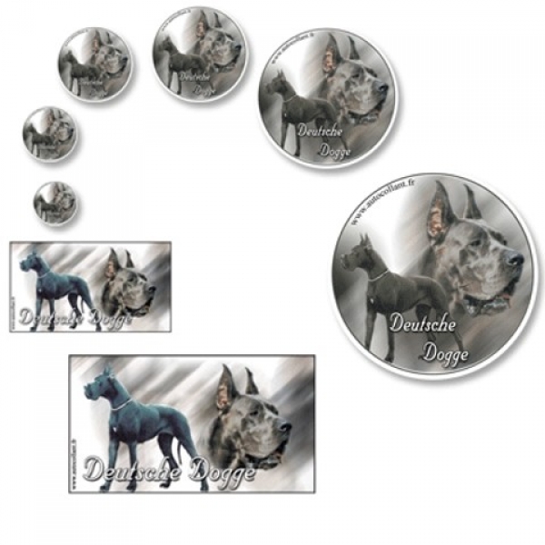 Aufkleber Deutsche Dogge 4 schwarz / blau