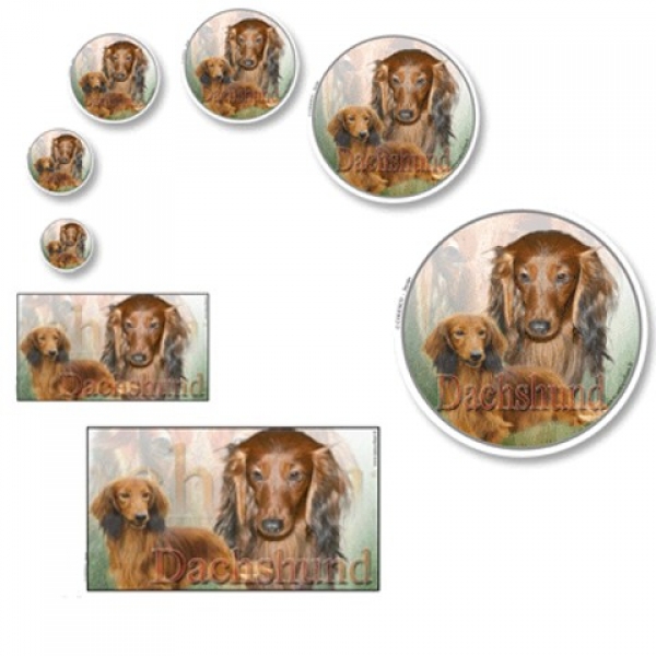 Aufkleber Langhaar Dackel Dachshund Teckel