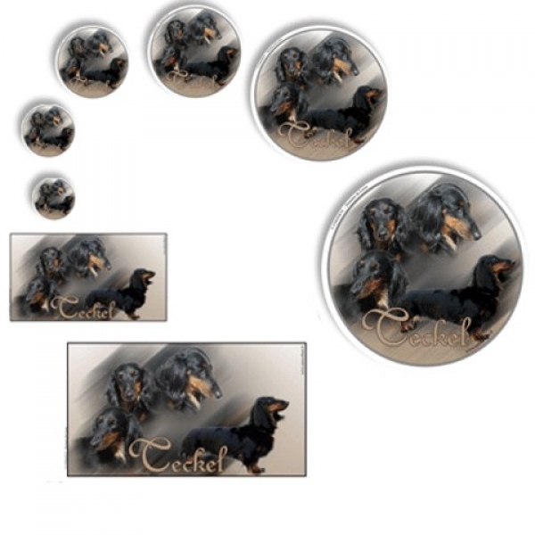 Aufkleber Langhaar Zwerg Teckel Dackel Dachshund