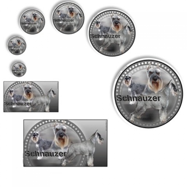 Aufkleber Schnauzer 5 Pfeffer-Salz