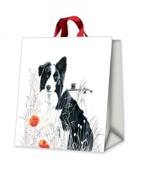 Beschichtete Baumwolltasche Border Collie