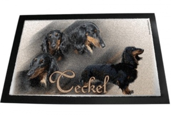 Designer Fussmatte Langhaar Zwerg Teckel Dackel Dachshund