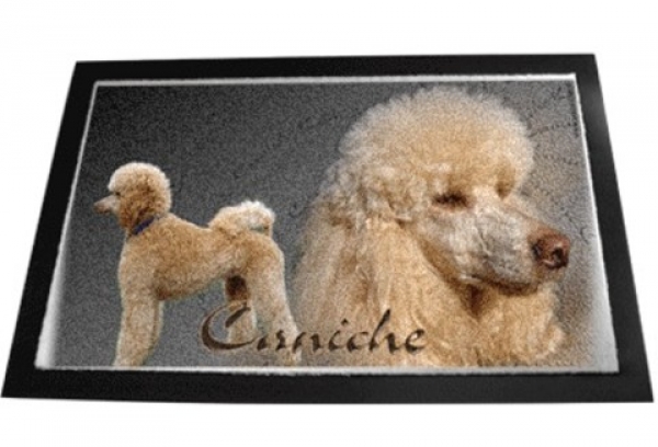 Designer Fussmatte Pudel 2 Apricot