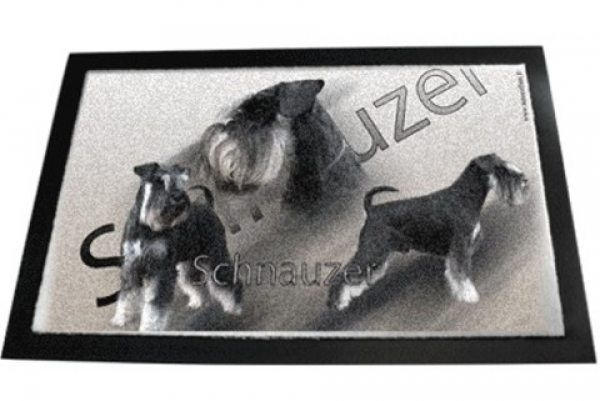 Designer Fussmatte Schnauzer 1 silber