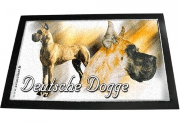 Designer Fussmatte Deutsche Dogge gelb / gestromt 3