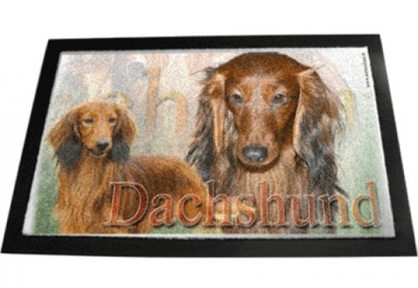 Designer Fussmatte Langhaar Dackel Dachshund Teckel