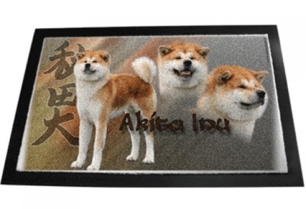 Designer Fussmatte Akita Inu 4 rot