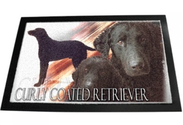 Designer Fussmatte Curly Coated Retriever / kraus gelockter Retr