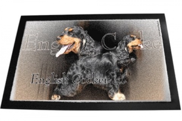 Designer Fussmatte Englisch Cocker Spaniel schwarz-braun