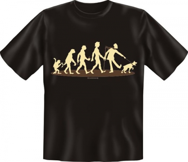 Evolution T-shirt Hund vom Affe bis zum Gassigänger