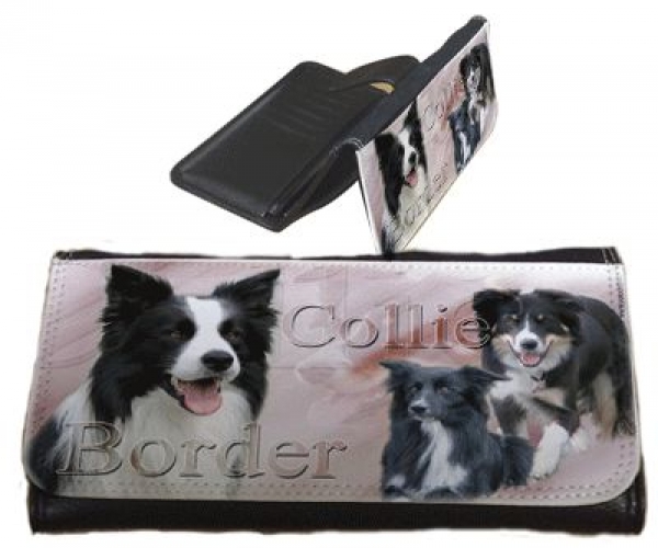 Damen Geldbörse Geldbeutel Portemonnaie Border Collie Hund und deinem Namen 