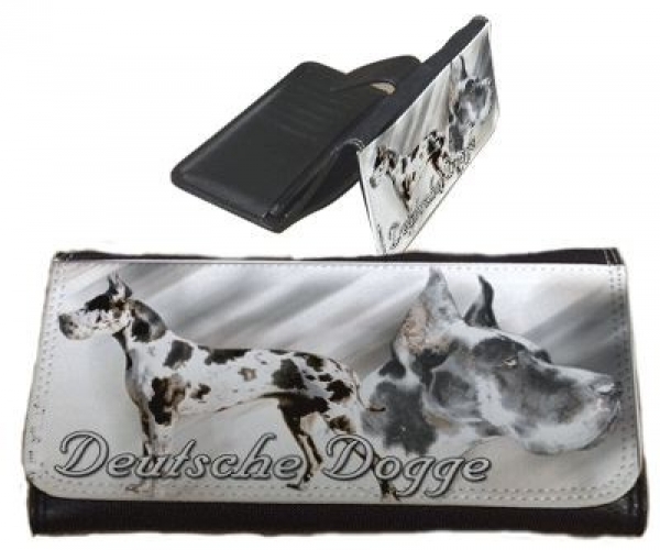 Frauen Geldbörse Brieftasche Deutsche Dogge schwarz / weiss 2