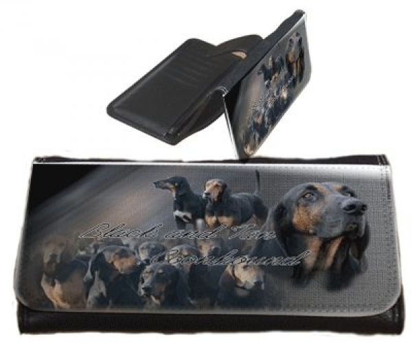 Frauen Geldbörse Brieftasche Black and Tan Coonhound