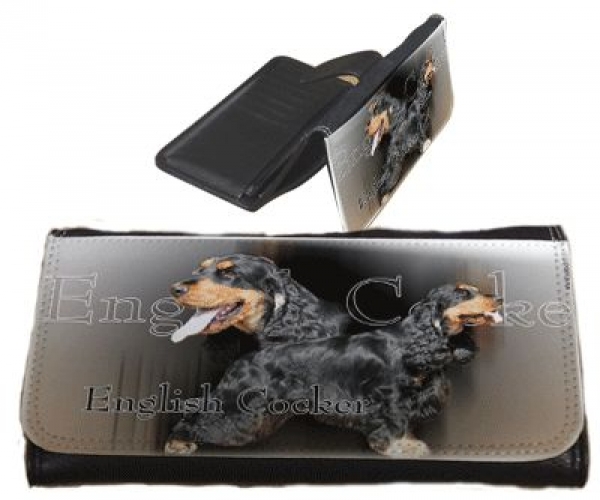 Frauen Geldbörse Brieftasche Englisch Cocker Spaniel schwarz-bra