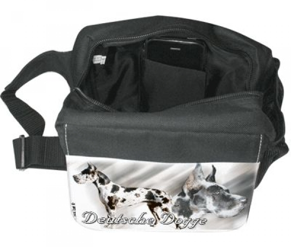 Gürteltasche / Bauchtasche Deutsche Dogge schwarz / weiss 2