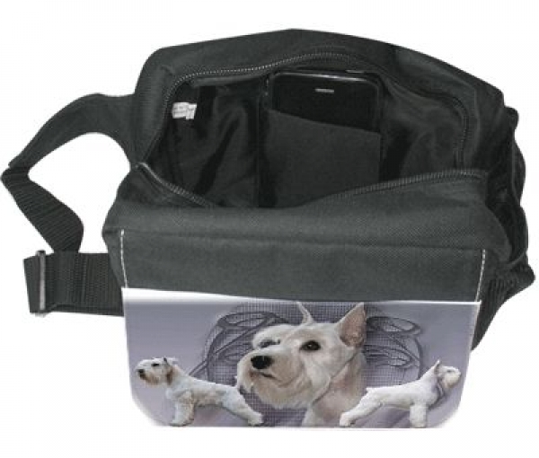 Gürteltasche / Bauchtasche Schnauzer 2 weiss